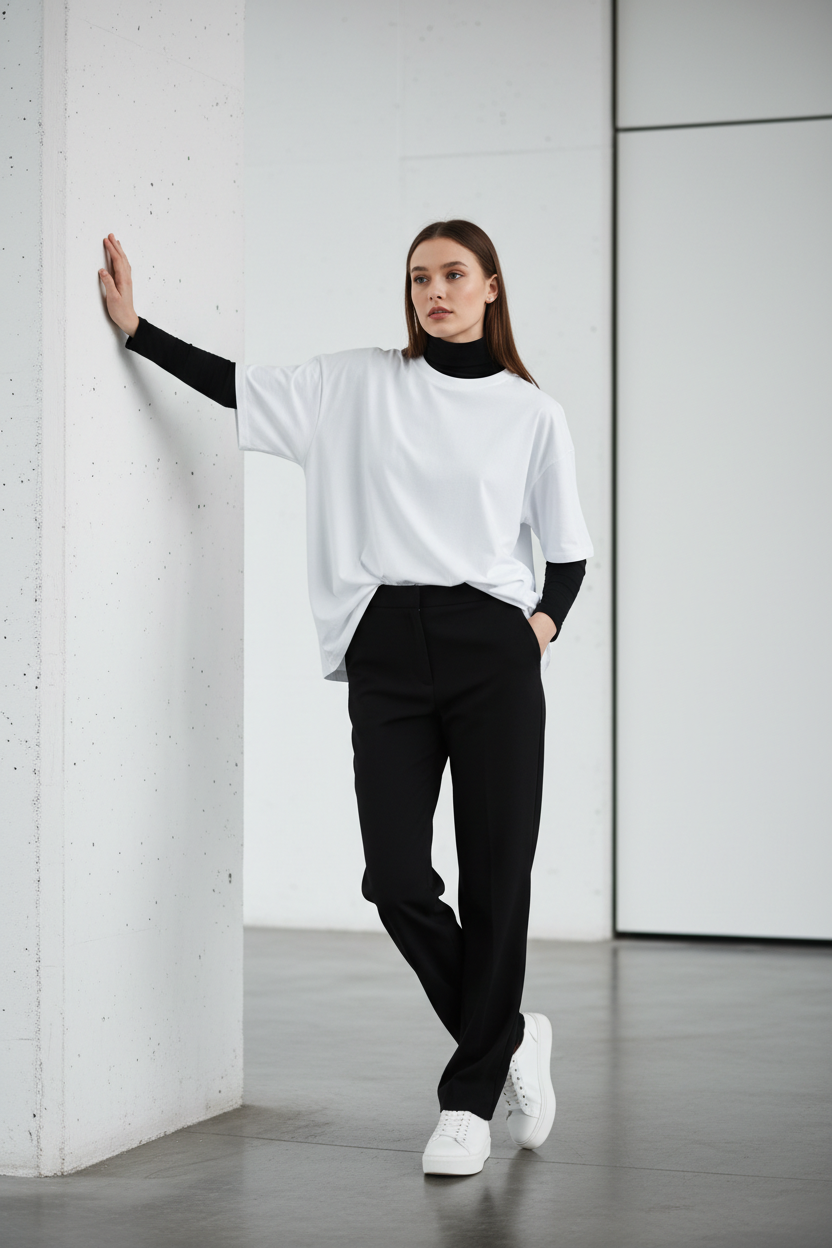 Camiseta Fjord Oversized blanca - Estilo layering femenino